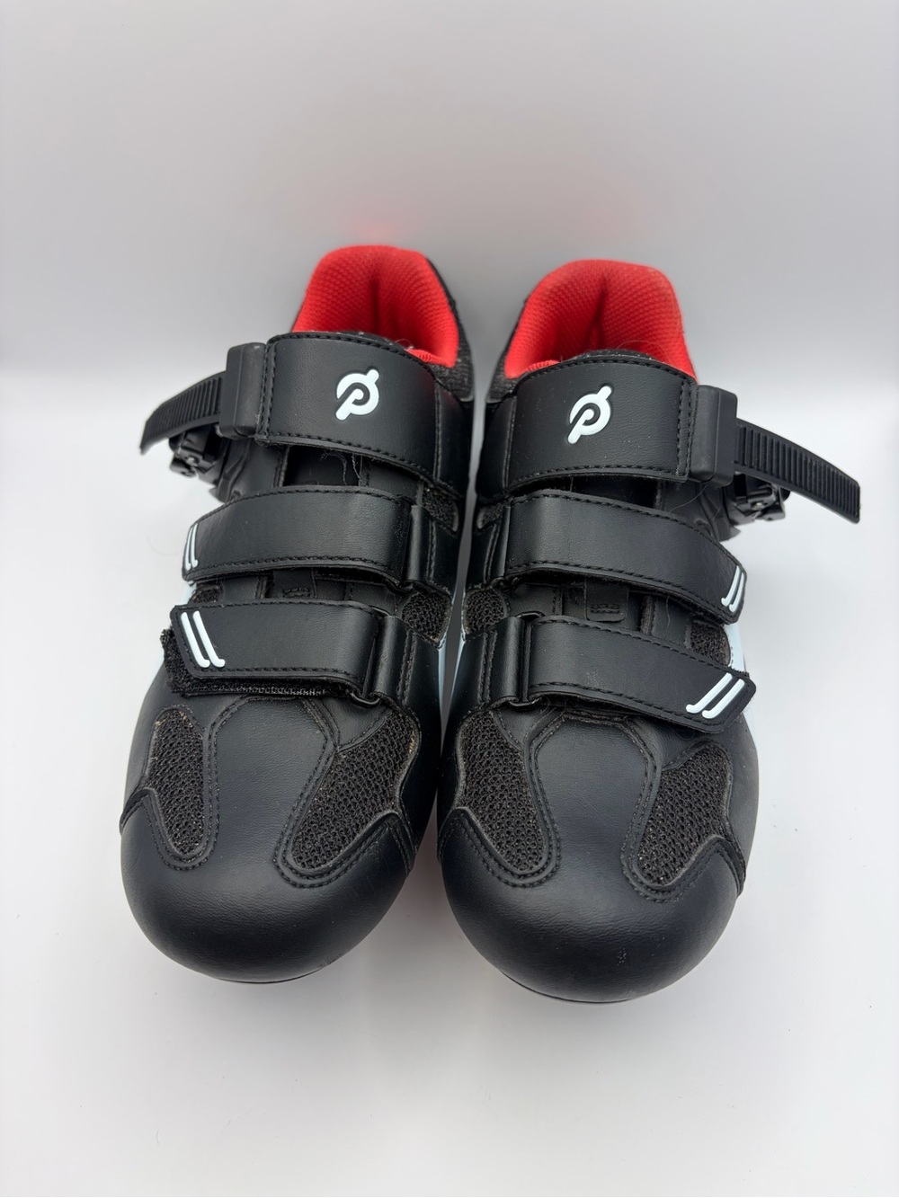 Peloton Black Cycling Sneakers with Red Lining